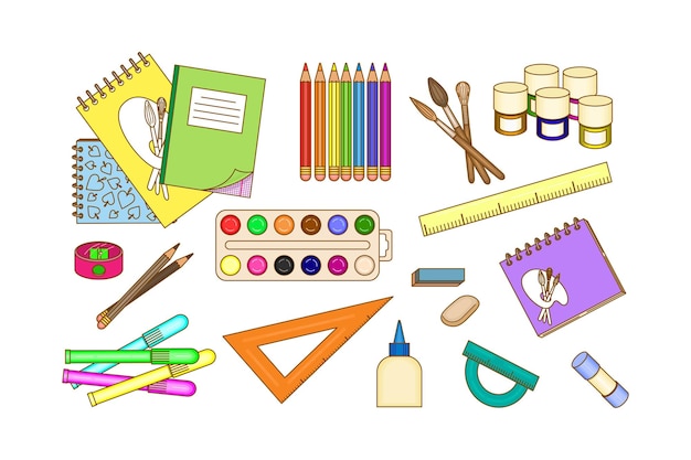briefpapier set mehrfarbiges bild vektor illustration 615712 179 1